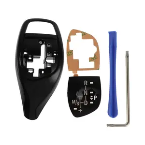 Gear Shift Knob Button Cover for BMW 1'F20 F21/2'F22/3'F30 F31 Sport Version Waterproof Center Console Knob Trim Sticker Black Adhesive Backing 1 Set