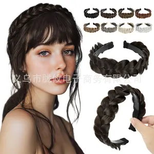 Wide Braided Headband Hoop Fashion Hair Accessories Elastic Non-slip Band for Women and Girl