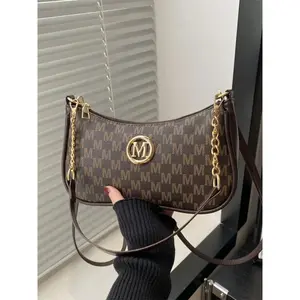 Women's Crossbody Bag, Elegant French Style Moon Shape Shoulder Bag, Detachable Chain, Adjustable Strap, Zipper Closure, Fashionable Commuter Bag, Adjustable Strap Purse