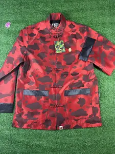 Bape Red Color Camo Padded Chinese Jacket Size Medium