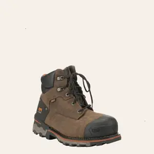 Timberland PRO Men's Boondock Brown Waterproof Round Composite Toe Lace Up Work Boot
