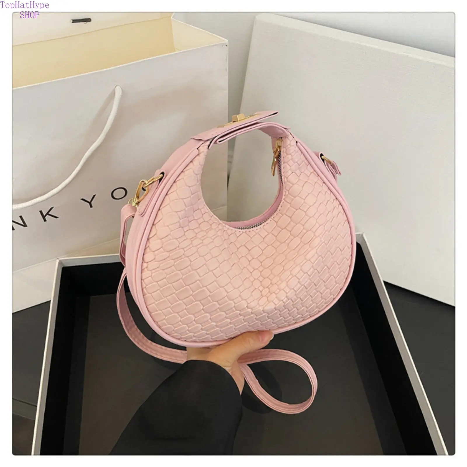 Women's 2026 New Vintage Crescent Moon Top Handle Handbag - Minimalist Hobo Shoulder Crossbody, Handbags for Women, Elegant Versatile Accessory for Daily Commute & Shopping