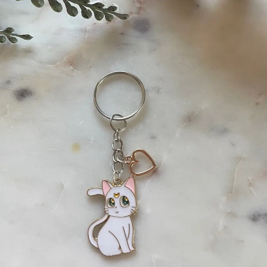 Sailor Moon Artemis Cat Key Ring Kawaii Manga Gift Idea | Sailor Moon Key Chain Charms