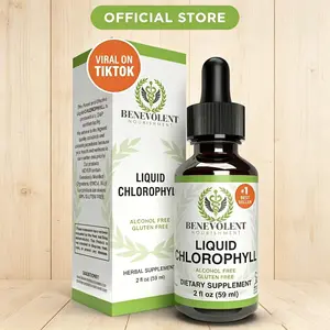 BENEVOLENT NOURISHMENT Liquid Chlorophyll Drops 4 Month Supply Natural Internal Deodorant Detox Support Gut & Liver Health Dietary Supplement
