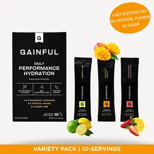 Gainful Hydration Packets, Decaffeinated with Key Electrolytes, Magnesium and Sodium, Energy Support, Low Sugar Gainful Hydration Packets, Decaffeinated with Key Electrolytes, Magnesium and Sodium, Energy Support, Low Sugar