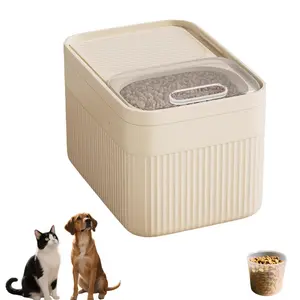 Large Capacity Sealed Pet Food Storage Container with Viewing Window, Moisture-Proof Design & Safety Lock, Ideal for Dogs Cats and Small Pets, Perfect for Home Travel or Business Use