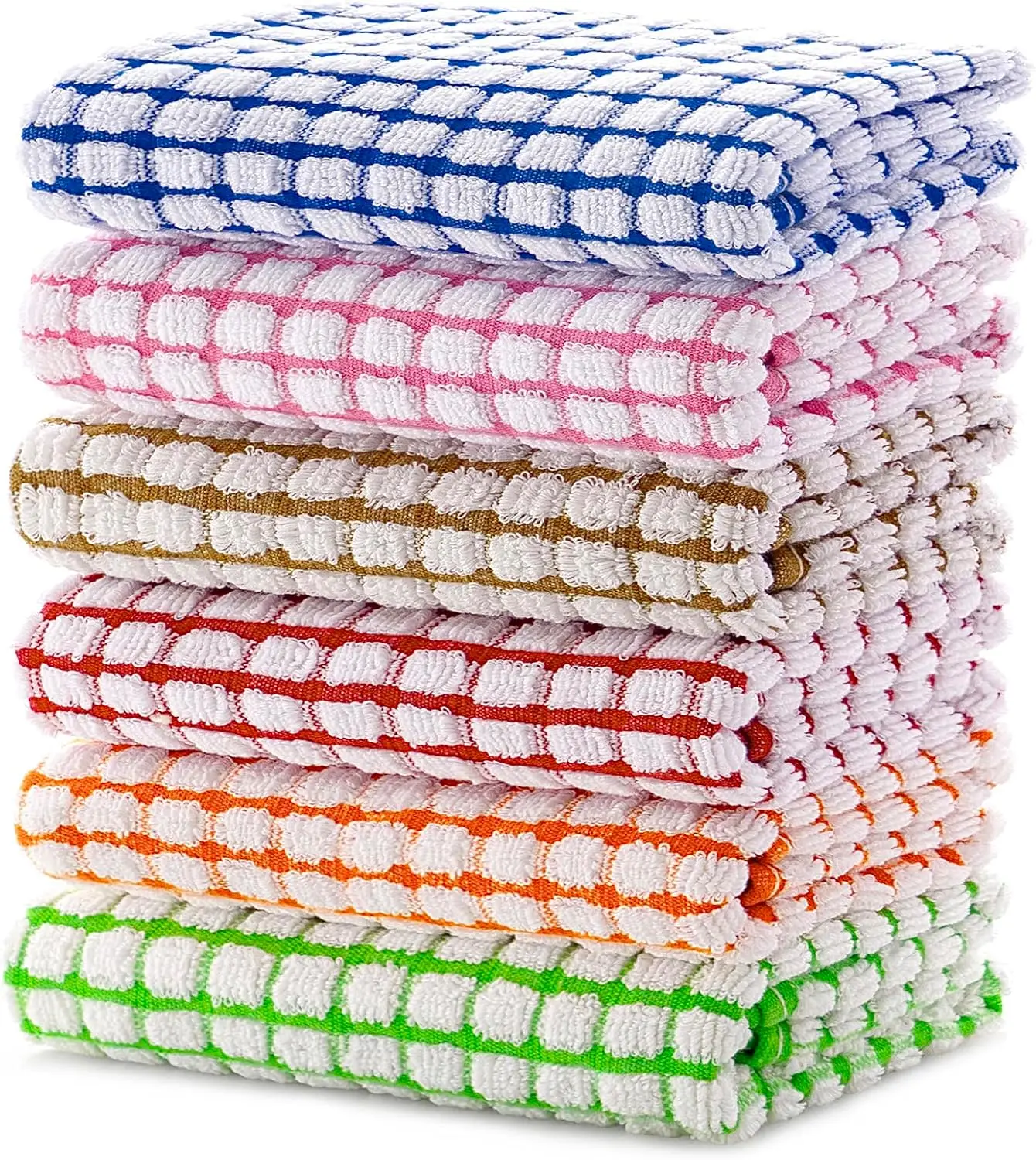 100% Cotton Kitchen Dish Towels, 16 Inch x 25 Inch Absorbent Dish Cloths 6 Pack Kitchen Towels, for Drying Dishes and Table Cleaning