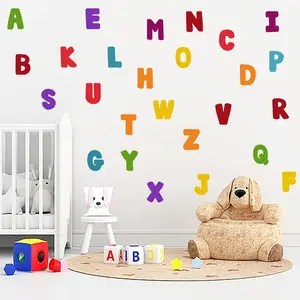 Self-Adhesive Letter Wall Stickers, Macaron Colorful Early Education Style, Waterproof Easy Tear, Kids Room Nursery Wall Decor, Baby Learning Stickers