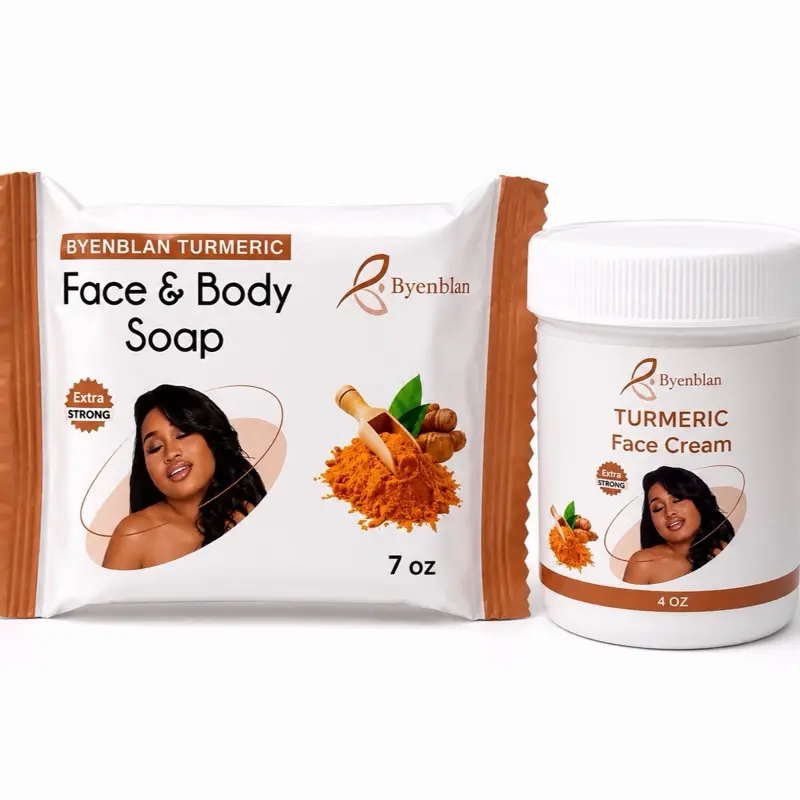 BYENBLAN 3-Piece Body Care Set - Turmeric Soap, Retinol Lotion, Hydrating Fruit-Scented Moisturizer for Tender, Dull Skin, Body Care Sets