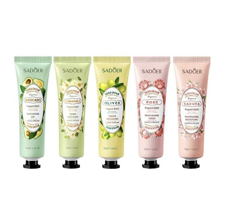 Colorful Fruit Hand Cream- Moisturizing Hand Cream for Women & Men - Five odors - Daily Hydration & Nourishment - Compact & Convenient - Soothes Cracked Hands