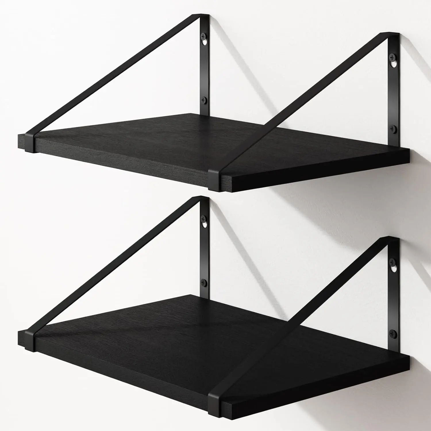 Floating Shelves for Wall, 16.5 X 12 X 0.6in Black Shelves for Bedroom, Large Wall Shelf for Living Room, Kitchen, Bathroom, Laundry Room and Decor Storage