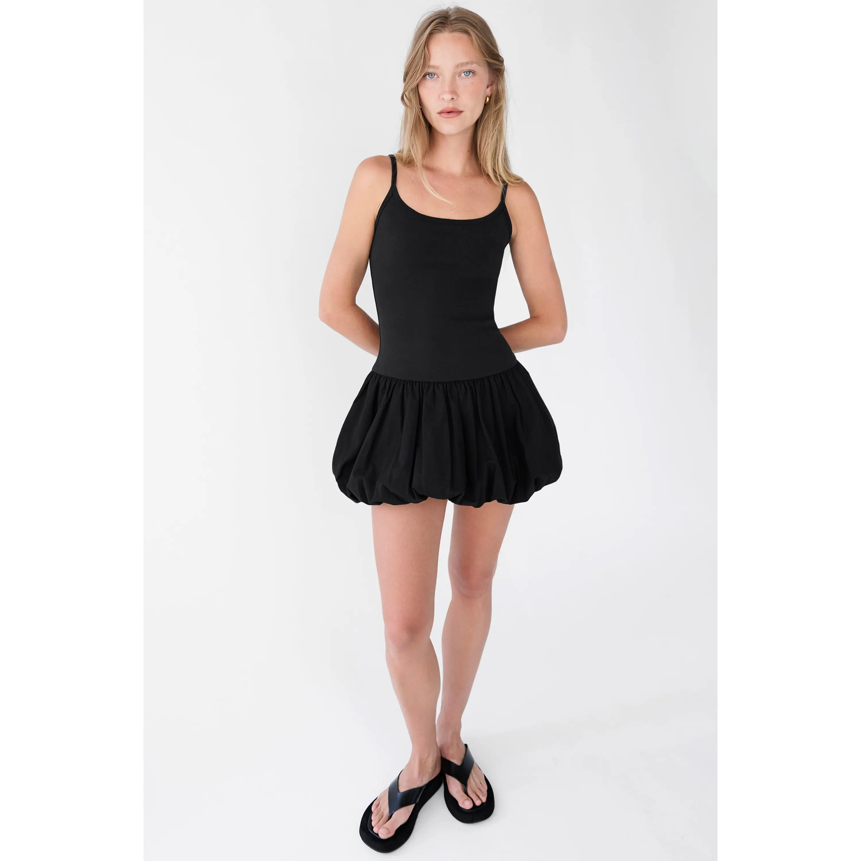 DROP WAIST BUBBLE HEM MINI DRESS - TikTok Shop DROP WAIST BUBBLE HEM MINI DRESS - TikTok Shop