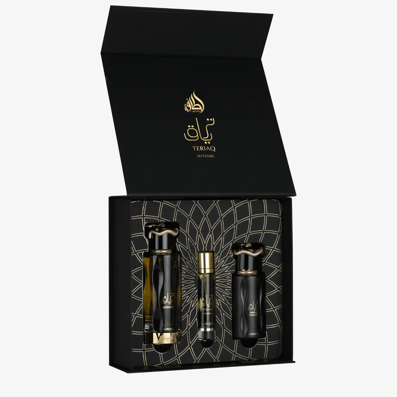 Lattafa Teriaq Intense 3 pcs Giftset EDP 100ml + 20ml EDP + Hair Mist 50ml