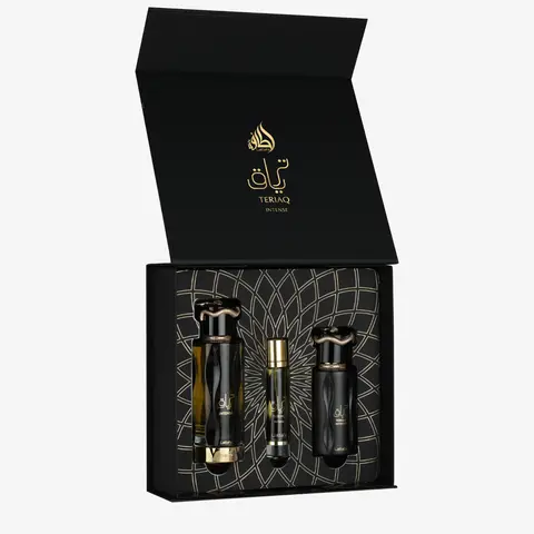 Lattafa Teriaq Intense 3 pcs Giftset EDP 100ml + 20ml EDP + Hair Mist 50ml