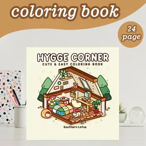 Cute Coloring Book Theme, 24 Bold Stress-Relieving Designs, 7.9in X 7.9in Size, Thick Paper, Perfect Gift for Adults, Kids, Teens
