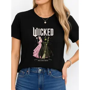 Wicked Graphic T Shirt Black Casual Wear Personalized Unisex Women Top Summer Comfortable Breathable Short Sleeve Tee Suitable For All Outfits Made In Usa
