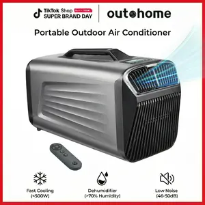 OutoHome5200BTU Portable Camping Air Conditioner For Tent Outdoor and Indoor Use,400W Low Power for RV,Truck,Van and Car Cooling (Dark Silver)