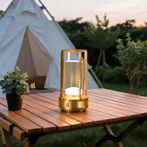 Viral Cordless Crystal Lantern Lamp with Touch Sensor, Rechargeable LED Table Lamp – 3 Color Stepless Dimming for Bedroom, Restaurant, Home & Outdoor outdoorfun Wave Sunset RGB Mood