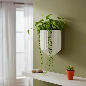Nordic Wall Vase | Ribbed Sculptural Wall-Mounted Decor