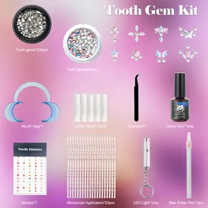 Tooth Gems Starter Set,260 pcs Tooth Gem Kit,DIY Crystals Tooth Diamonds Jewel Kit for Girls & Boys Y2K Fashionable Oral Accessory Gel Mini Circles
