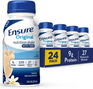 Ensure Original Vanilla Nutrition Shake With Fiber | Small Meal Replacement Shake | Ready to Drink | 9g Protein, 27 Vitamins and Minerals | 8 fl oz - 24 Pack
