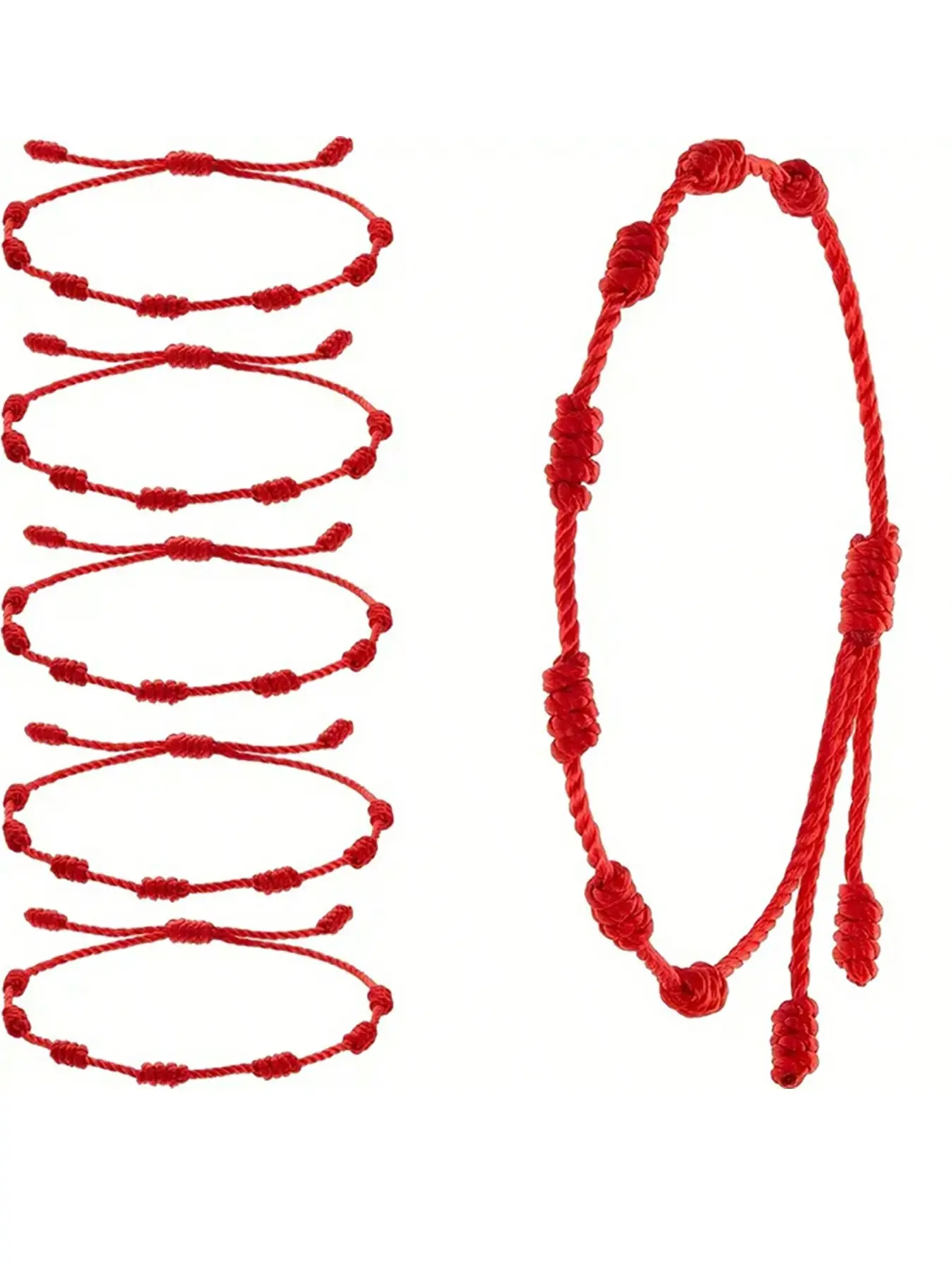 6Pcs/Set Knot Red String Bracelet for Couple Rope Braided Bracelets Protection Good Luck Amulet Success Handmade Jewelry Bracelet Sets