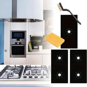 3Pack High Temperature Resistant Gas Stove Protector With 0.5 mm Thickness, Easy To Clean And Reusable Stove Mat, PTFE Gas Stove Mat, Stove Protector, Oil And Dirt Resistant Cleaning Mat, Kitchen Accessory (32") Black - Home Improvement.
