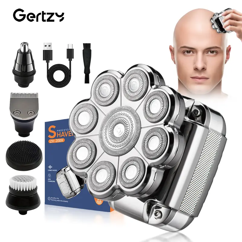 9D Professional Men's Hair Trimmer Set, Rechargeable Pain-Free Shaver, Safe Beard Clipper, Ideal Gift for Him, Travel-Friendly Essentials, Portable Shaver, USB Rechargeable Shaver, Multifunctional Shaving Head, Cordless Shaver
