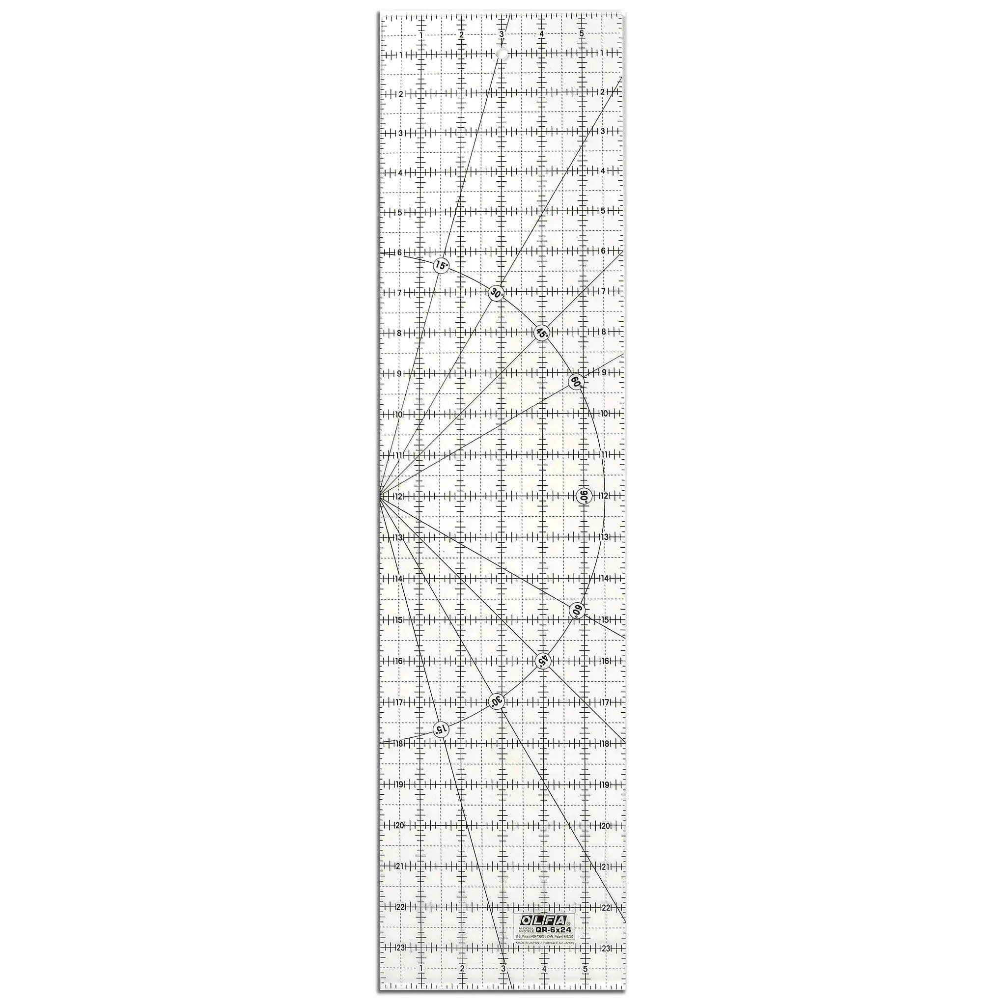 OLFA Frosted Acrylic Grid Ruler - 6x24in, Accuracy Focus Sewing Tool with Grid Lines, Reduces Wasted Fabric for Quilting, Crafting & Makers Who Care About Accuracy - 1071820