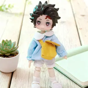 Creative Toys 5 Inches Jointed Doll Anime Figures with Capsule Bag, Cute Dress Up Doll with Joints Collection Action Figure Toys Gift for Girls Boys Collectible Figurine Whimsical Figurines Model Set