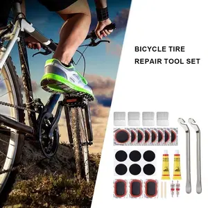 Bicycle Flat Tire Repair Kit Tool Set 48pcs, Portable Rubber Fetal Repair Tools, Bike Inner Tube Puncture Patch Repair Tools