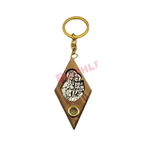 Jerusalem Virgin Marry Olive Wood Keychain With Incense Made In The Holy Land Bethlehem