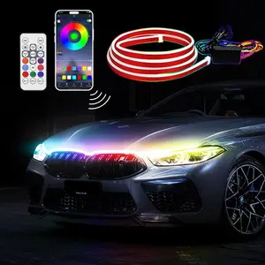 Car led Hood Lights,Multicolor 120modes (59/70 Inch) 12V, led Lights for car, Dynamic car Hood led Strip,led car Lights,Lights for car