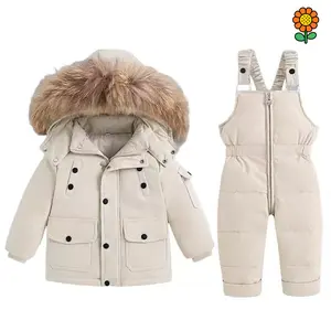DZP-Baby's Winter Ski Suit - Thickened Insulated & Windproof with Zip Pockets|     Waterproof Snowsuit for Babys'|     Xmas Gift Idea for Skiing & Outdoor Adventures