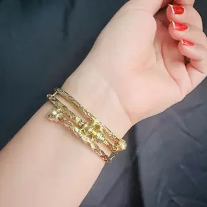 Women's Pure Panchadhatu Geometric Full Cutting Non-Tarnished Daily Wear Bangle, Female Elegant Costume Jewelry Bracelet