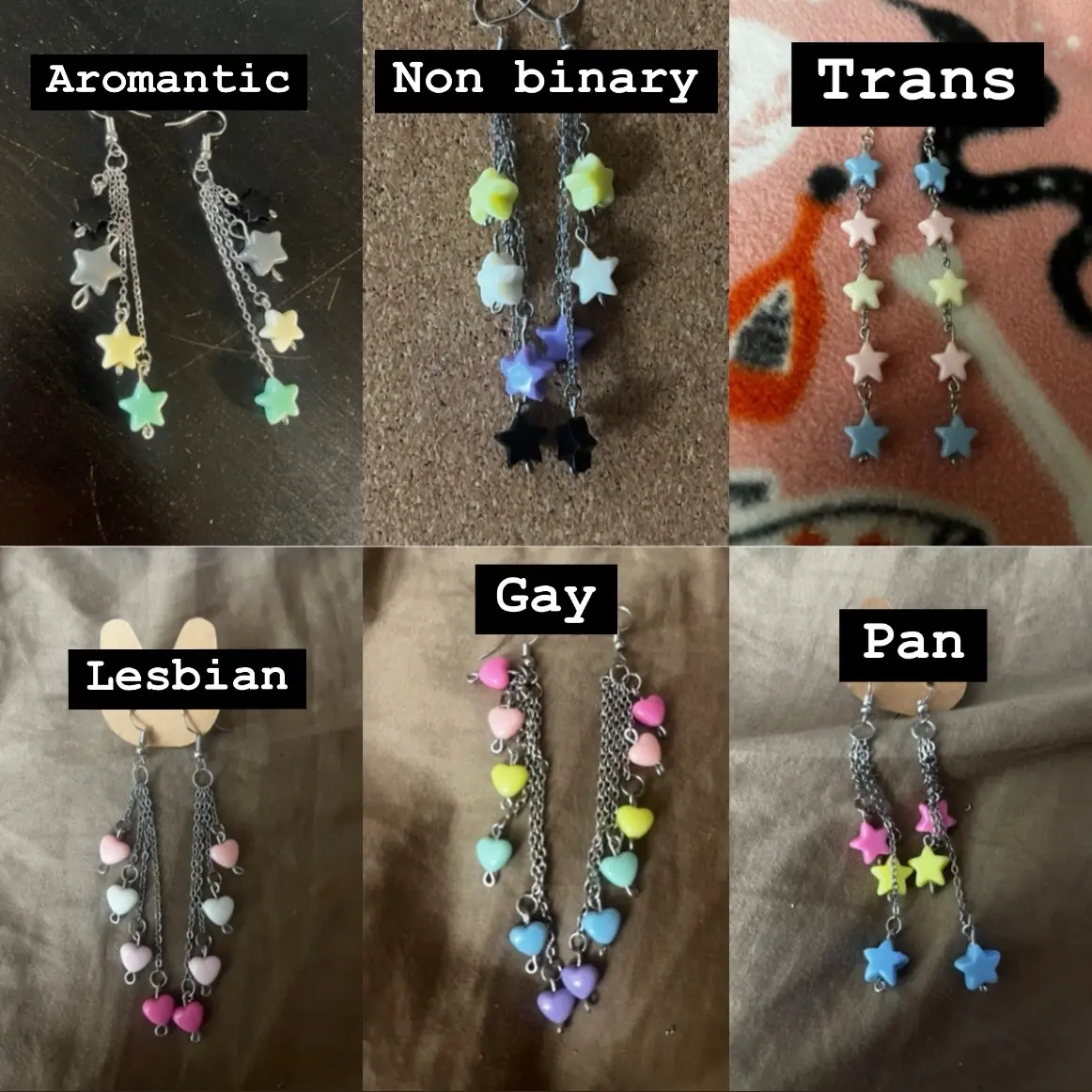 Pride flag earrings