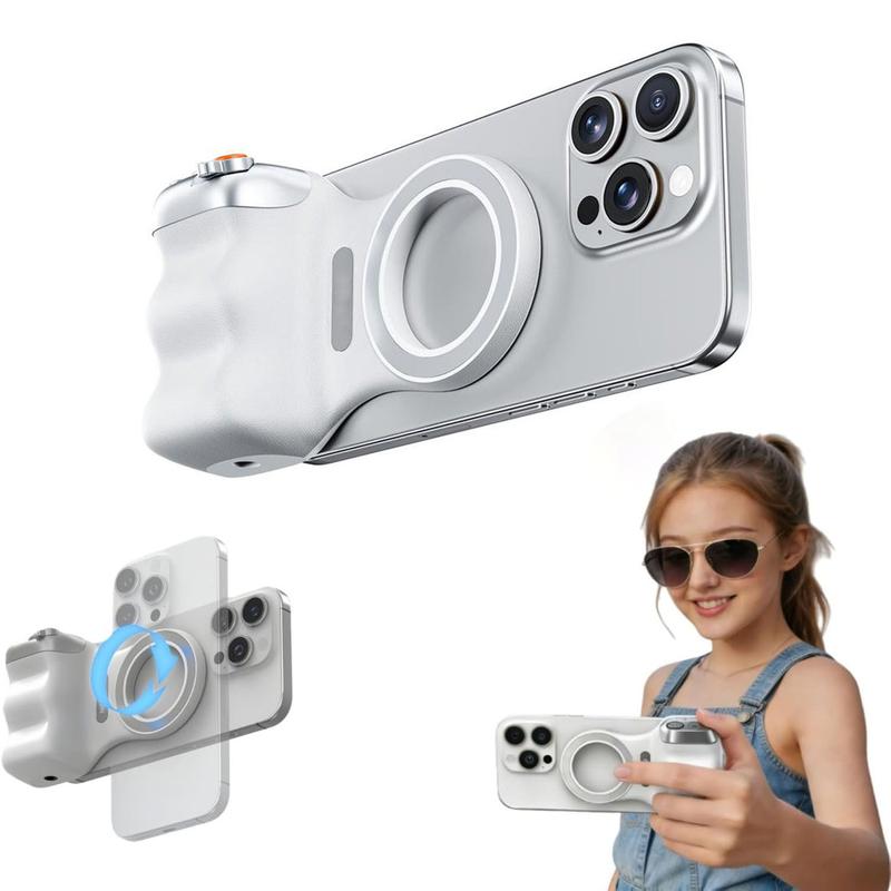 Magnetic Phone Camera Grip Set - Wireless Shutter DSLR Style Handle 1/4 ...