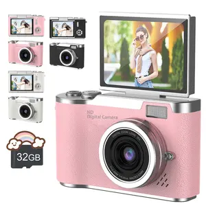 Foldable Screen Student Digital Camera, 48mp Compact 8x Zoom, 180° Flip Screen, 1080P Video, HD Digital Camera, Ideal for Beginners & Photography Enthusiasts