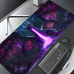 Magic Burning Dragon Design Extra Large Gaming Mouse Pad,Aesthetic Desktop Decoration Pad,Washable Rubber Pad Non-Slip Lock Edge Multi-Size Mouse Pad Suitable For Home Office,Good Gift for Family and friends