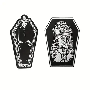 2pcs Nosferatu Embroidery Gothic Patches, Black-and-White Gothic Style with Iron-On Glue, Easy Iron-or-Sew Application for Clothing, Jackets, Gothic Patch
