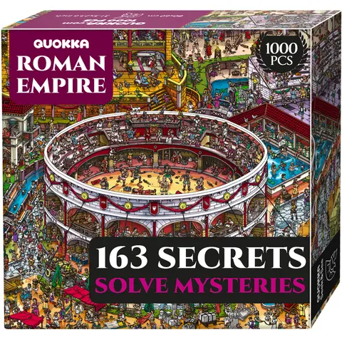 QUOKKA 1000-Piece Jigsaw Puzzle for Adults - Roman Empire Colosseum Design, 163 Hidden Mysteries, 2 Secret Envelopes, Interactive Visual Reasoning Challenge for Immersive Play