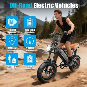 TERROSOR 1000w Adult Off-Road Electric Bike, Five-Speed Transmission, 16-Inch Wide Tires, 48v15ah Removable Battery, Front And Rear Dual Disc Brakes With Dual Spring Shock Absorbers ebike