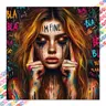 1 DIY diamond painting kit, 5D diamond art set, Diy craft supplies, Handicraft, DIY decoration, graffiti text, colored lines, includes full round diamonds, mosaic, diamond art, DIY art home decor, suitable for Christmas, Wall Art Painting