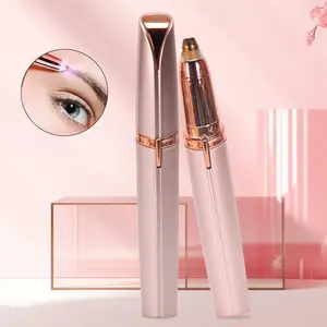 Eyebrow Trimmer for Women, Rechargeable Eyebrow Hair Remover, Painless Electric Razor with 2 Replacement Heads, Gift for Women, Back to school
