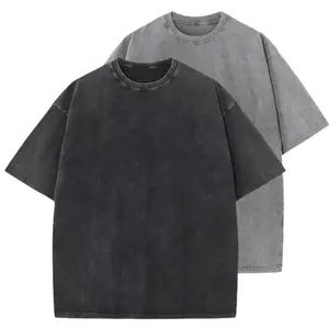 GYNLEUX Oversized T-Shirts Men & Women Unisex Heavyweight(280g) Cotton Loose-Fit Basic Vintage Wash Tops Streetwear Baggy Grunge Casual Underwear