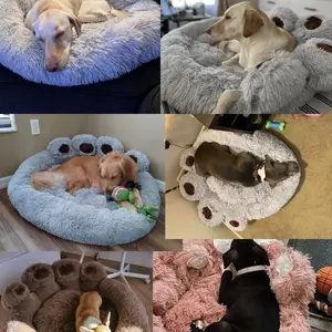 Fluffy Dog Bed Plush Kennel Accessories Pet Products Large Dogs Beds Bedding Sofa Basket Small Mat Cats Big Cushion Puppy Pets