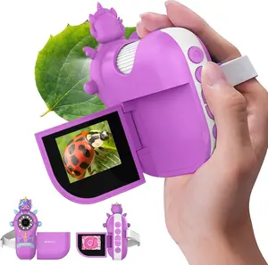 Digital Microscope for Kids Handheld Miniscope 4K 2.0" Screen Rechargeable 1000X Mini Pocket Portable Magnifying Glass Science Learning Toy Gift with Slides Kit for 4-12 Children Students (Violet)
