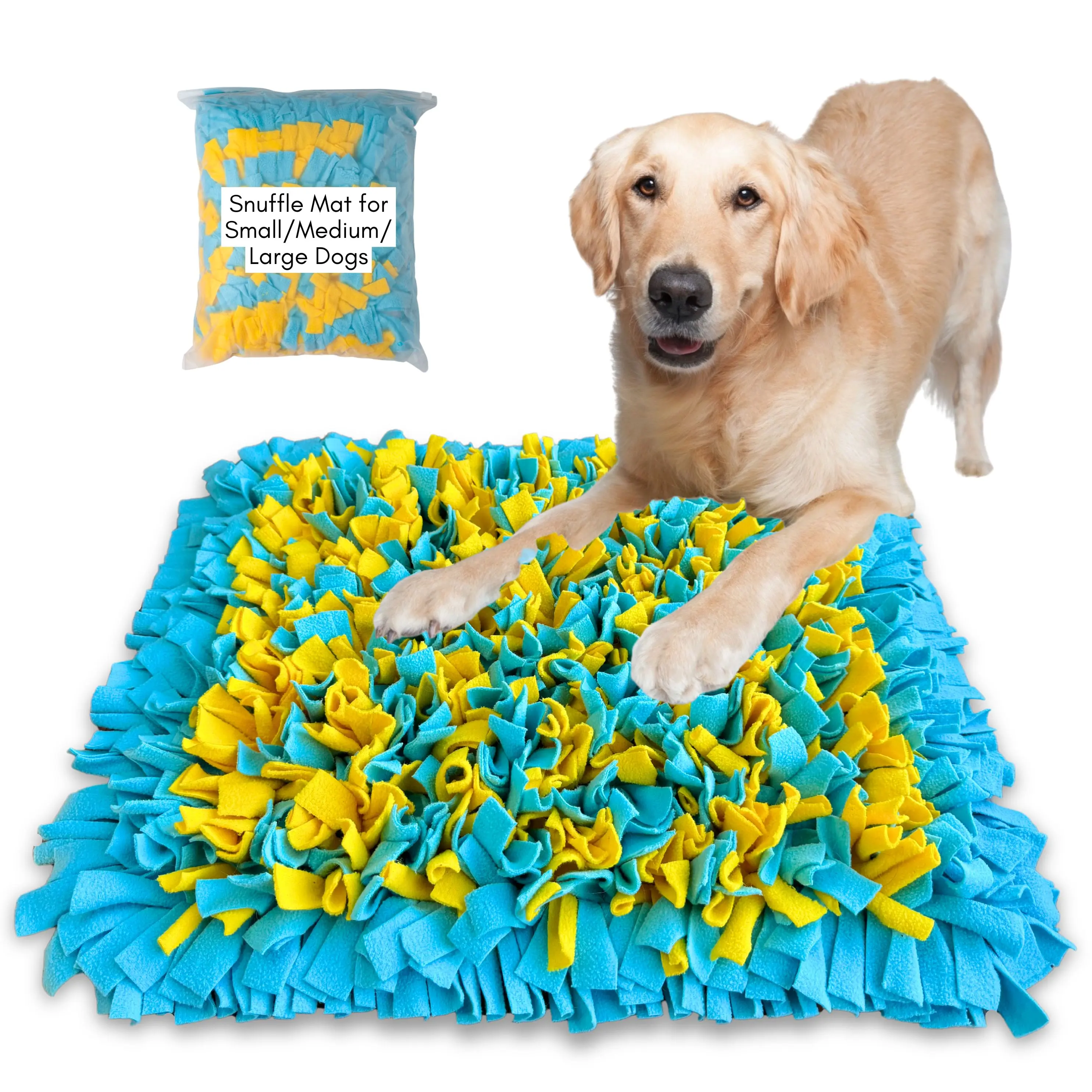 Large Snuffle Mat for Enrichment and Anxiety Relief, Non-Slip and Machine-Washable, Slow Feeding and Mental Stimulation by Golden Pup Enrichment