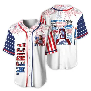 Merica Joe Dirt 4th Of July Quote Baseball Jersey Menswear Top Streetwear