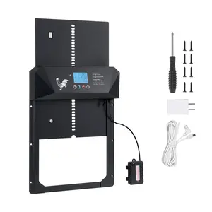 Automatic Chicken Coop Door, DC & Battery Powered Chicken Door with LCD Display, Light Sensor, Timer & Manual Setting, Anti-Pinch Security, Durable Aluminum Alloy, Chick Run Gate Opener
